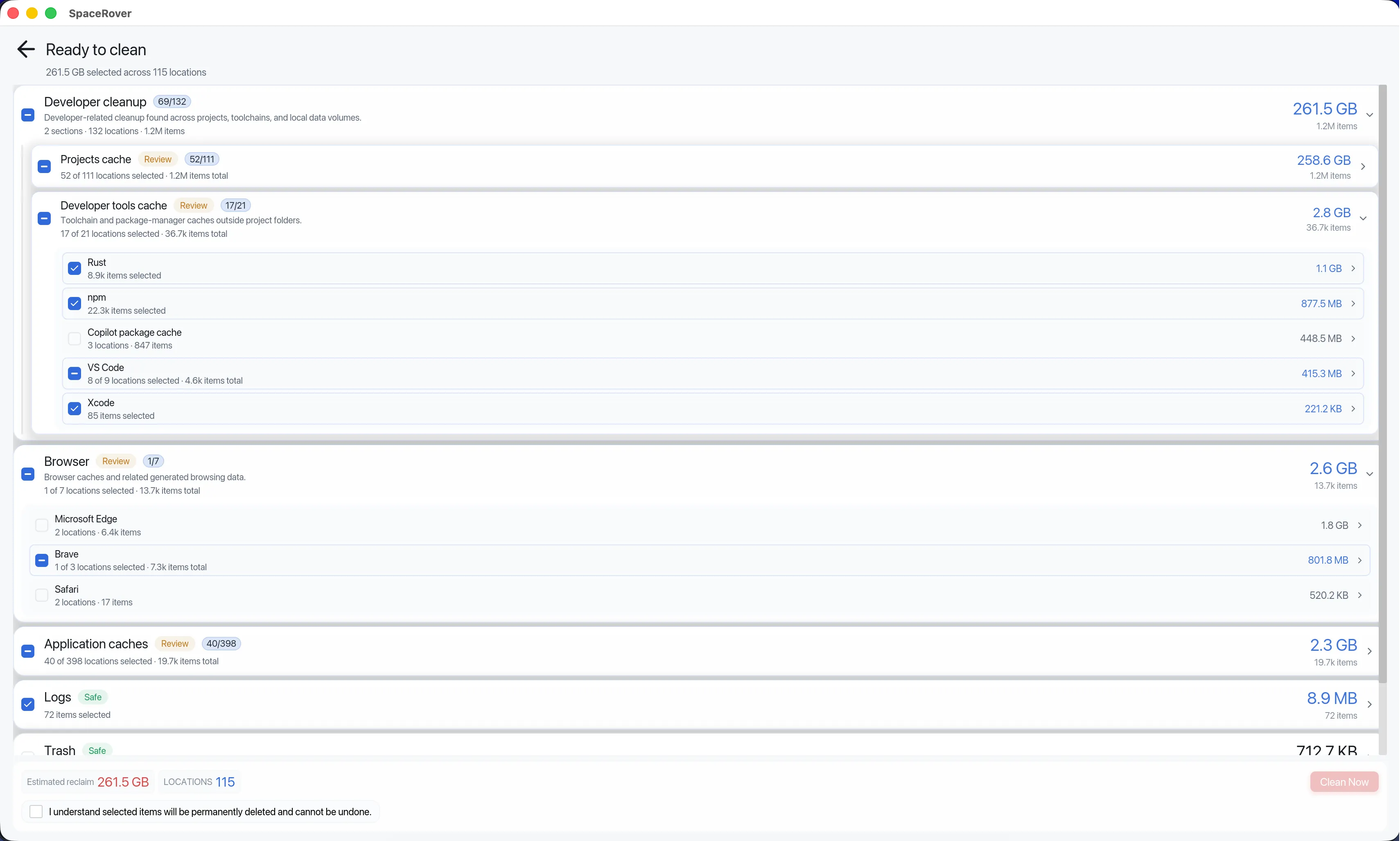 SpaceRover Smart Insights light theme